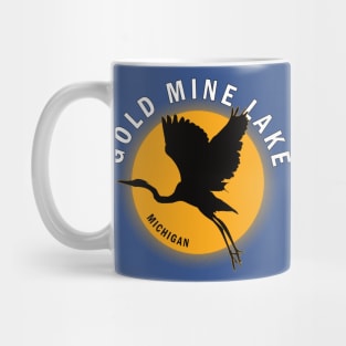 Gold Mine Lake in Michigan Heron Sunrise Mug